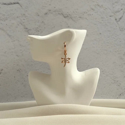 گوشواره مینیمال سنجاقک ژوپینگ