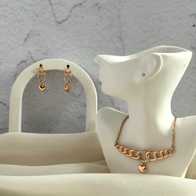 نیم ست زنجیر و قلب ژوپینگ