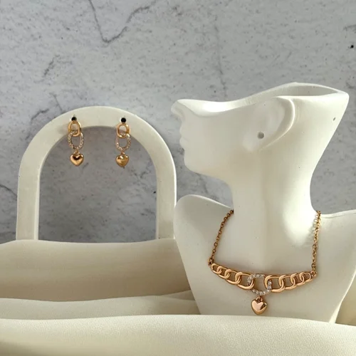 نیم ست زنجیر و قلب ژوپینگ