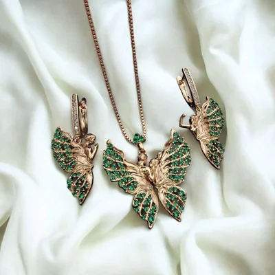 نیم ست فرشته بالدار سبز ژوپینگ