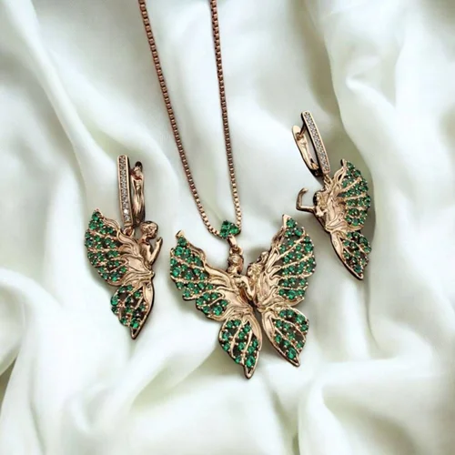 نیم ست فرشته بالدار سبز ژوپینگ