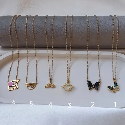 گردنبند استیل روکش طلا اقتصادی