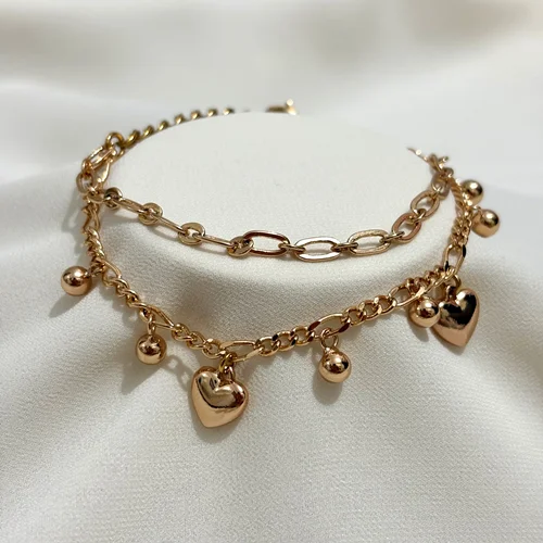 دستبند دو لاین قلبی ژوپینگ