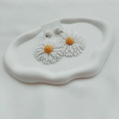 گوشواره گل داوودی حصیری