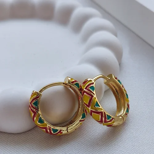 گوشواره میناکاری حلقه ای