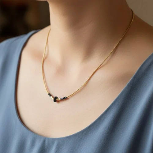 گردنبند مینیمال مشکی ترک