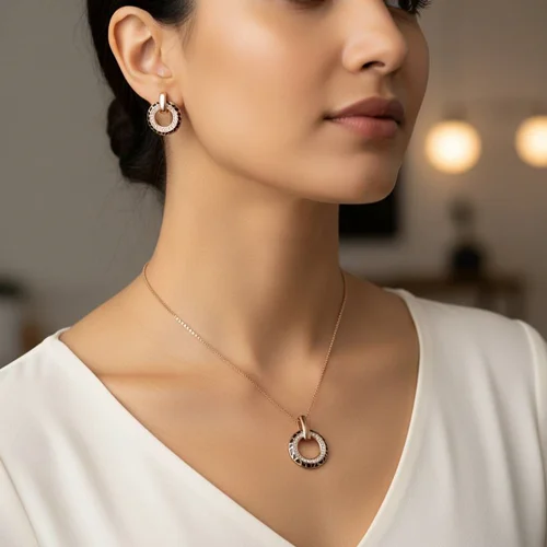 نیم ست طلایی مشکی ژوپینگ