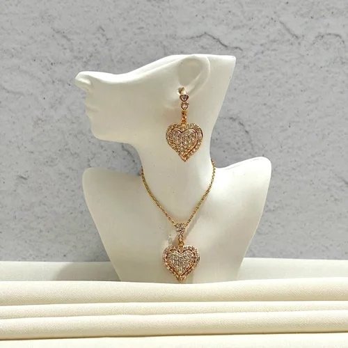 نیم ست فول نگین قلبی ژوپینگ