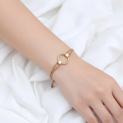 دستبند مینیمال طرح طلا ژوپینگ