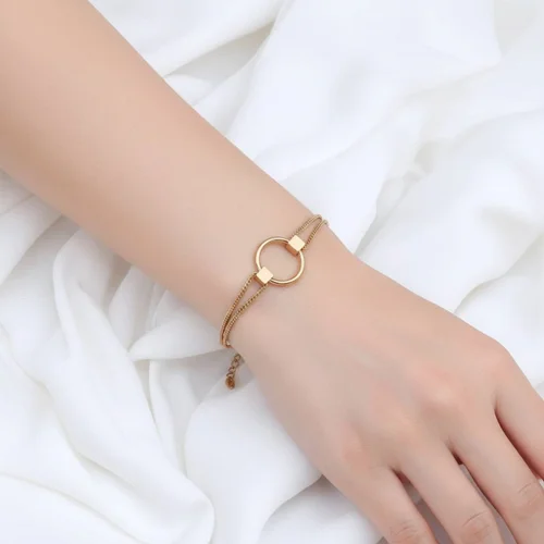 دستبند مینیمال طرح طلا ژوپینگ