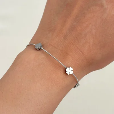 دستبند سیلور گل شبدر